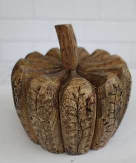 Calabaza tallada madera oscura